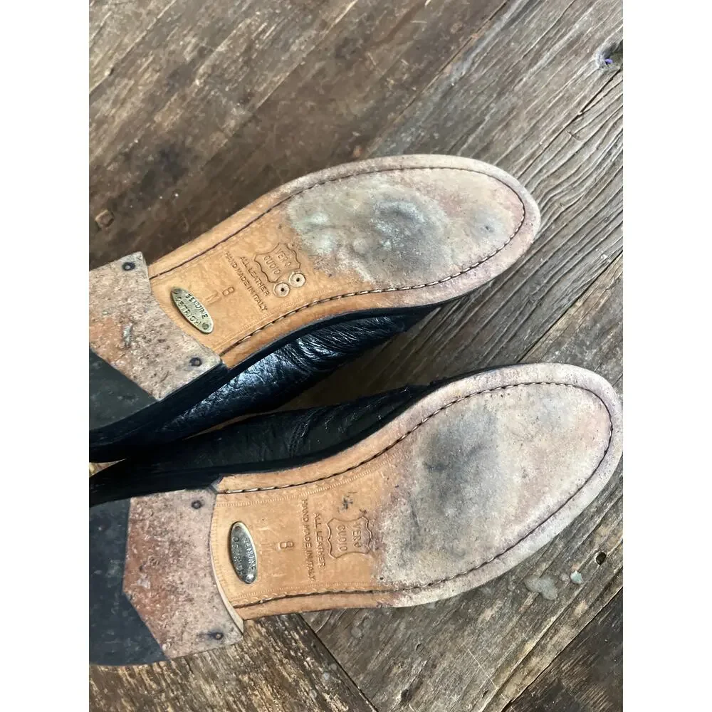Zelli Made in Italy Ostrich Quill Oxford Casual Dress Shoes Size 8 M JL
